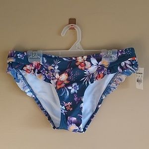 Teal, orange, purple floral Express bikini bottoms